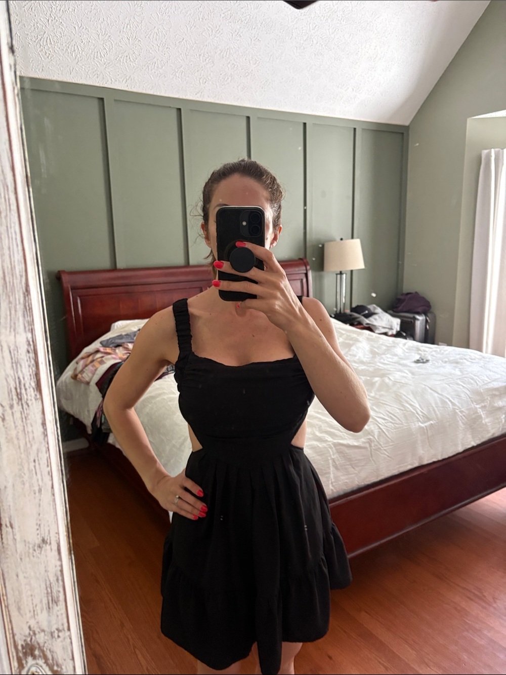 Sleeveless Black Cutout Mini Dress - Women's